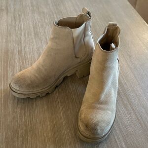 Steve Madden Beige Suede Ankle Booties